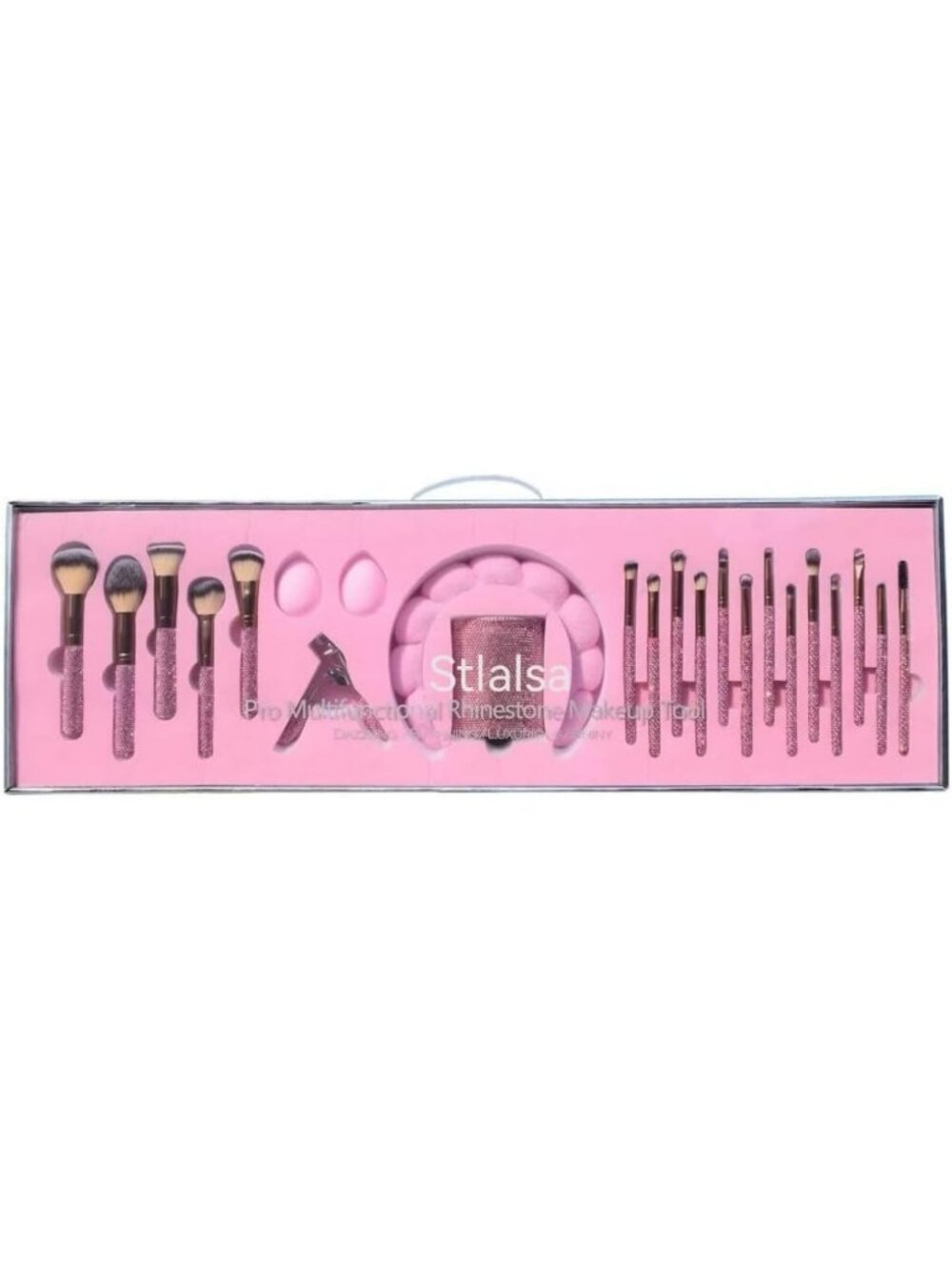 23-Piece Professional Makeup Brush Set with Diamond Handles & Makeup Sponge
